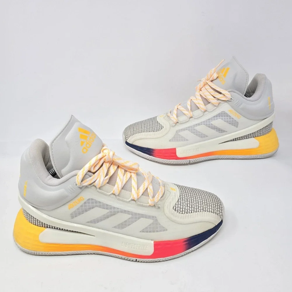 Adidas Adizero Rose 11 Sunrise Basketball Shoes White Orange FW8508 Mens 7.5